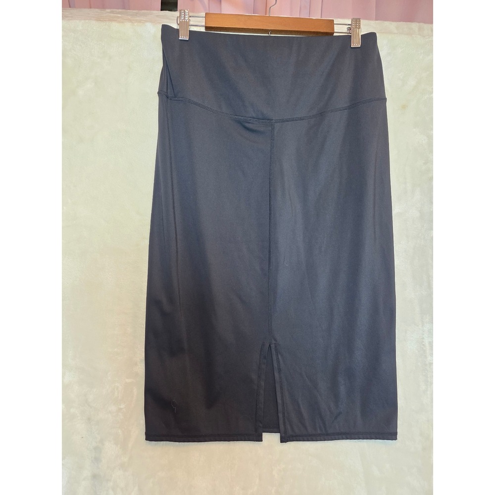 Black High Waisted Athletic Midi‎ Skirt Size 2XL Polyamide Spandex - Picture 2 of 6
